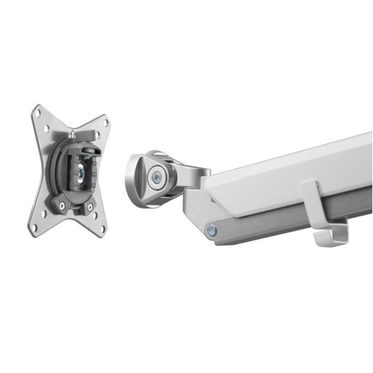 Uchwyt gazowy na 3 monitory srebrny porty USB SolidHand BG03SU