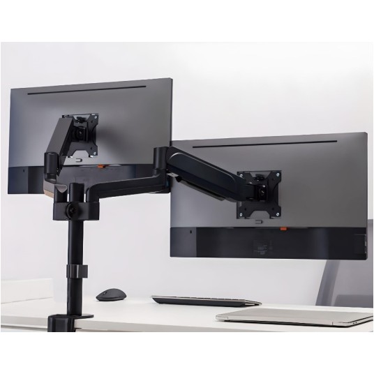 Uchwyt na 2 monitory sprężynowy czarny SolidHand AS02