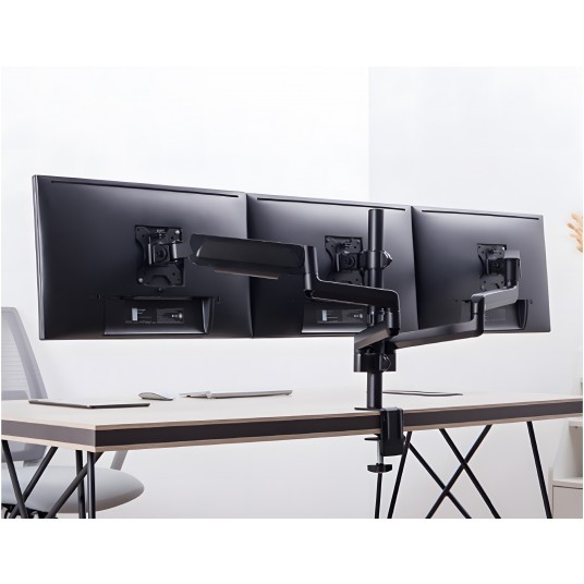 Uchwyt na 3 monitory sprężynowy czarny SolidHand AS03 -zdjęcie numer 2