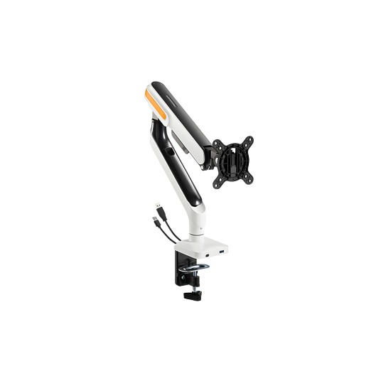 Uchwyt na monitor sprężynowy czarno-pomarańczowy port USB SolidHand ES01U